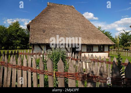 Schwedisches Haus, kleines Bauernhaus, 1554 erbaut, Frankonisches Freilichtmuseum, Bad Windsheim, Mittelfrankreich, Bayern, Deutschland Stockfoto