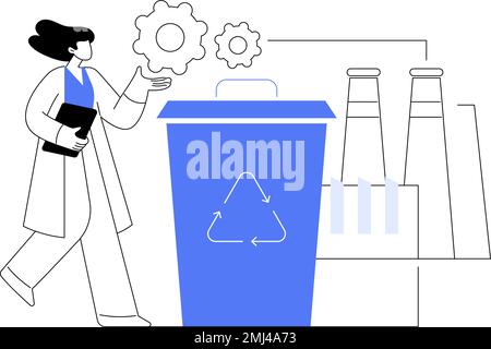 Mechanisches Recycling abstraktes Konzept Vektor Illustration. Stock Vektor