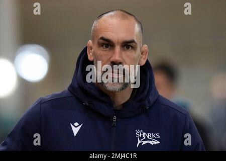 Eccles, Großbritannien. 27. Januar 2023. Alex Sanderson Director of Rugby of Sale Sharks before the Gallagher Premiership Match Sale Sharks vs Bath Rugby im AJ Bell Stadium, Eccles, Großbritannien, 27. Januar 2023 (Foto von Steve Flynn/News Images) in Eccles, Großbritannien, 1./27. Januar 2023. (Foto: Steve Flynn/News Images/Sipa USA) Guthaben: SIPA USA/Alamy Live News Stockfoto