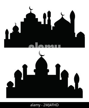 Silhouette arabischer Architektur mit Moschee-Dach Stock Vektor