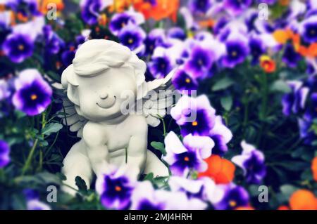Engel und Schwuchtel im Hintergrund Stockfoto