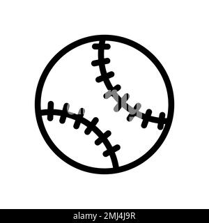 Baseballsymbollinie isoliert auf weißem Hintergrund. Schwarzer, flacher Klassiker mit modernem Umriss. Lineares Symbol und bearbeitbare Kontur. Einfach und pixelig Stock Vektor