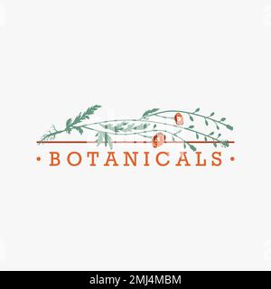 Einfache und einzigartige Blumenstiele und Blätter in einem modernen Emblem Grafik Symbol Logo Design abstraktes Konzept Vektormaterial Natur oder Schönheit Stock Vektor