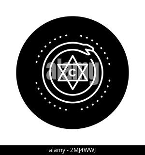 Mystische Ornament Farbe Linie Symbol. Isoliertes Vektorelement. Skizzieren Sie das Piktogramm für Webseite, mobile App, Promo Stock Vektor