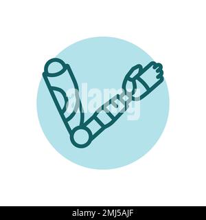 Bio künstliche Hand Farbe Linie Symbol. Behinderung. Isoliertes Vektorelement. Skizzieren Sie das Piktogramm für Webseite, mobile App, Promo Stock Vektor