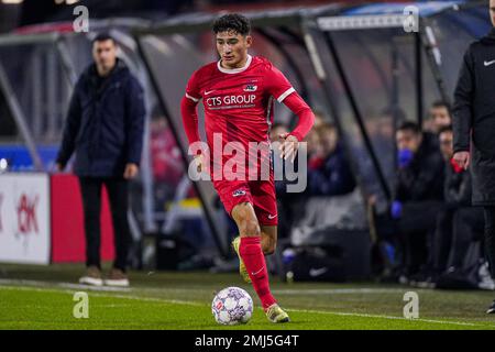 BREDA, NIEDERLANDE - JANUAR 27: SEM Dekkers of Jong AZ während des niederländischen Keukenkampioendivisie-Spiels zwischen NAC Breda und Jong AZ im Rat Verlegh Stadion am 27. Januar 2023 in Breda, Niederlande (Foto von Joris Verwijst/Orange Pictures) Stockfoto