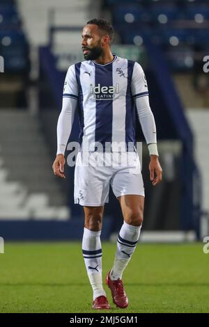 West Bromwich, Großbritannien. 27. Januar 2023. Kyle Bartley #5 von West Bromwich Albion während des Premier League 2 U23 Spiels West Bromwich Albion U23 vs Aston Villa U23 at the Hawthorns, West Bromwich, Großbritannien, 27. Januar 2023 (Foto von Gareth Evans/News Images) Kredit: News Images LTD/Alamy Live News Stockfoto