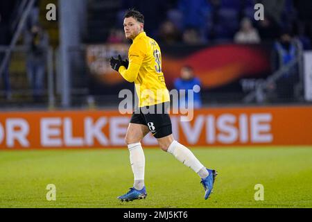 BREDA, NIEDERLANDE - JANUAR 27: Tom Boere von NAC Breda während des niederländischen Keukenkampioendivisie-Spiels zwischen NAC Breda und Jong AZ im Rat Verlegh Stadion am 27. Januar 2023 in Breda, Niederlande (Foto von Joris Verwijst/Orange Pictures) Stockfoto