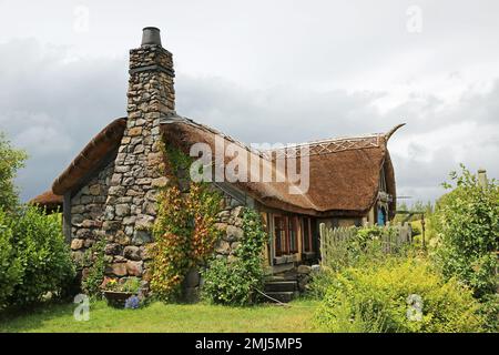 Schornsteinwand des Mühlenhauses - Hobbiton - Matamata, Neuseeland Stockfoto