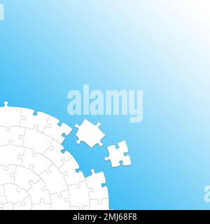 Rundes Puzzle mit zwei fehlenden Teilen Stockfoto