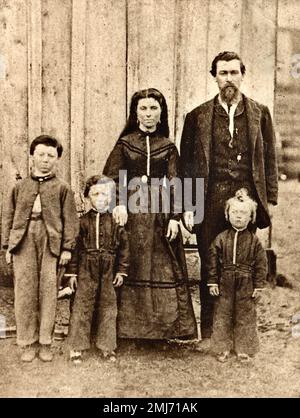 Familie um 1900, amerikanische Geschichte, amerikanische Familie, Mode, Geschichte Stockfoto