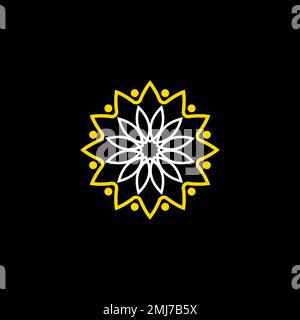 Einzigartiger Körper oder Mensch mit Blättern um das kreisförmige Bild Grafik Symbol Logo Design abstraktes Konzept Vektormaterial. Symbol für Personen oder Gemeinschaft Stock Vektor