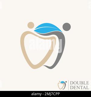 Einfache und einzigartige Schriftart aus Buchstaben oder Worten DD mit Zähnen Dental, Mensch, Blatt grafisches Symbol Logo Design abstraktes Konzept Vektorstock Zahn oder Natur Stock Vektor