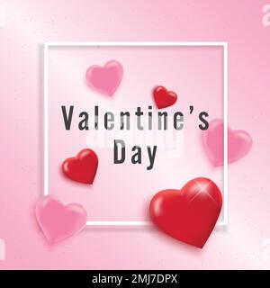 Valentines Tag verkauf Hintergrund mit luftballons herzen und Icon Set Muster. Vector Illustration. Tapeten, Flyer, Einladungen, Plakate, Broschüren, Banner Stock Vektor
