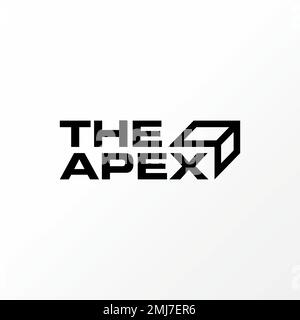 Einfacher und eindeutiger Buchstabe oder Wort DIE APEX mit Rechteck wie 3D-Box Grafiksymbol Logo Design abstraktes Konzept Vektoreigenschaft oder Wasserzeichen Stock Vektor