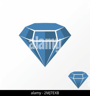 Einfacher und einzigartiger Diamant oder Heptagon auf 3D mit Schnittbild Grafik Symbol Logo Design abstraktes Konzept Vektorbrühe Schönheit oder Schmuck Stock Vektor