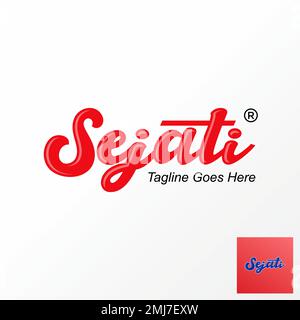 Einfaches und einzigartiges SEJATI handgeschriebenes Schriftbild Grafiksymbol Logo Design abstraktes Konzept Vektorpapierschrift oder Wasserzeichen Stock Vektor