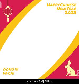 Frohes Chinesisches Neujahr. Gong Xi Fa Cai Twibbon Vektor-Darstellungsdesign. Stock Vektor