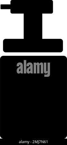 Silhouettensymbol für Seifenspender. Körperseifenflasche. Bearbeitbarer Vektor. Stock Vektor