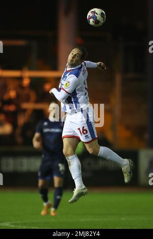 Matthew Dolan von Hartlepool United während des Spiels der Sky Bet League 2 zwischen Carlisle United und Hartlepool United in Brunton Park, Carlisle, am Dienstag, den 24. Januar 2023. (Kredit: Mark Fletcher | MI News) Stockfoto