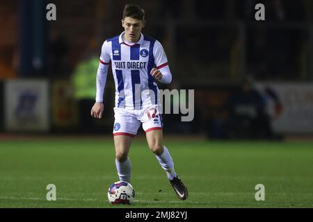 Joe Grey von Hartlepool United während des Spiels der Sky Bet League 2 zwischen Carlisle United und Hartlepool United in Brunton Park, Carlisle, am Dienstag, den 24. Januar 2023. (Kredit: Mark Fletcher | MI News) Stockfoto