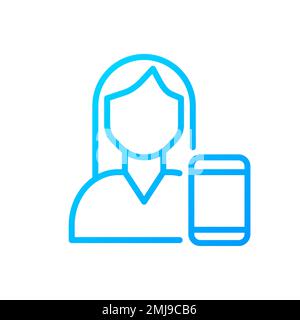 Symbol für telemedizinische Pixel-Perfect-Gradienten-Linearvektor Stock Vektor