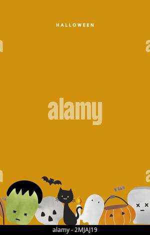 Niedliche Halloween Hintergrund Vektor Vorlage Stock Vektor