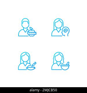 Healthcare Services Pixel Perfect Gradient Linearvektor-Symbolsatz Stock Vektor