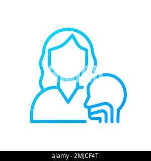 Symbol für linearen Vektor in der Hals-Nasen-Ohren-Heilkunde mit perfektem Gradienten Stock Vektor