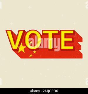 China Wahl Abstimmung Text Vektor Demokratie Stock Vektor