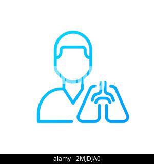 Pulmonologie Pixel Perfect Gradient Linearvektorsymbol Stock Vektor