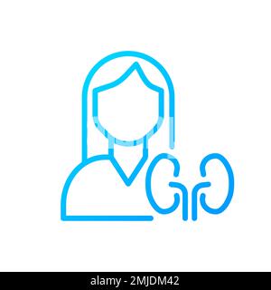 Symbol für linearen Vektor mit nephrologischem Pixel-Perfect-Gradient Stock Vektor