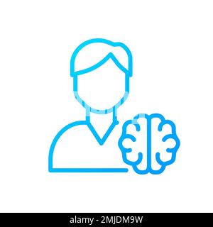 Symbol für linearen Vektor mit perfektem Gradienten in der Neurologie Stock Vektor