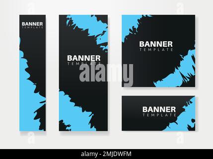 Abstraktes Bannerdesign Webvorlage Vektorsatz, Header Webbanner. Modernes Banner Social Media Set für Website-Design, Social Media Cover Adds Banner, f Stock Vektor