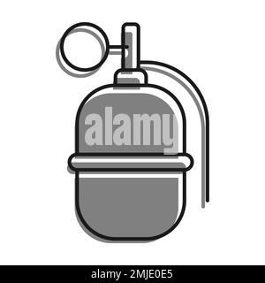 Symbol für linear gefülltes graues Symbol. Bekämpfe Die Offensiven Verteidigungsgranaten Mit Ring. Sprengkörper, Soldatenwaffe. Einfaches Schwarz-Weiß-Vektor-ISO Stock Vektor
