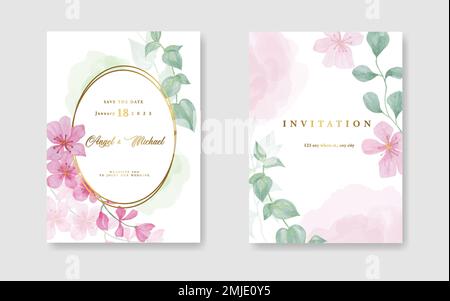Hintergrund der luxuriösen Hochzeitseinladungskarte mit goldenen Linien und botanischen Blättern, organischen Formen. Abstraktes Kunstdesign im Hintergrund für Stock Vektor