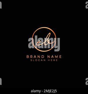 E, B, EB Anfangsbuchstabe handschriftlich und Signature-Vektor-Logo. Geschäftsvorlage in Rundform Strichgrafiken Stock Vektor