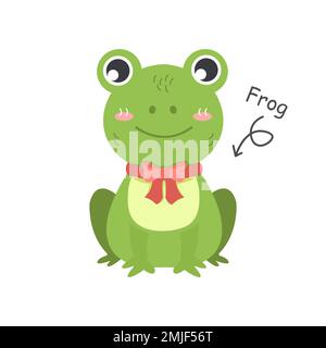 Karikaturfiguren aus dem Frosch mit Kleidung. Vector . Stock Vektor