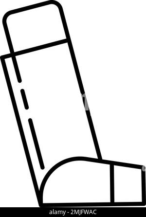 Asthma, Inhalator, medizinisches Vektorsymbol auf transparentem Hintergrund. Umriss Asthma, Inhalator, medizinisches Vektorsymbol Stock Vektor