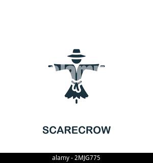 Vogelscheuchen-Symbol. Einfarbiges einfaches Schild aus der Landwirtschaftskollektion. Scarecrow-Symbol für Logo, Vorlagen, Webdesign und Infografiken. Stock Vektor