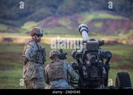 Bravo Battery, 3-7 Field Artillery leitet Tabelle VI Stockfoto