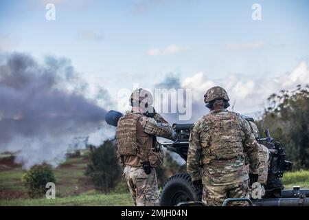 Bravo Battery, 3-7 Field Artillery leitet Tabelle VI Stockfoto