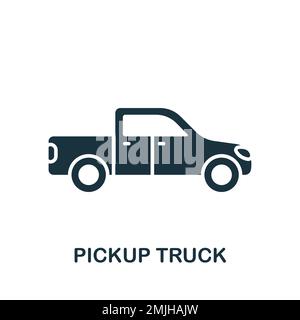 Symbol für Pickup-Lkw. Einfarbiges einfaches Schild aus der Landwirtschaftskollektion. LKW-Symbol für Logo, Vorlagen, Webdesign und Infografiken. Stock Vektor
