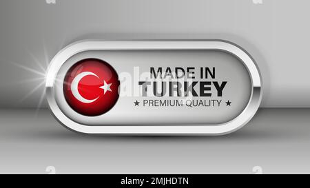 Made in Turkey Grafik und Label. Element der Wirkung für die Verwendung, die Sie daraus machen möchten. Stock Vektor