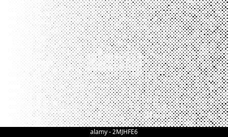 Gradient mit Kornversteiftung. Verblasste stochastische Dotwork-Textur. Zufälliges Grunge Noise Background. Schwarze Punkte, Flecken oder Partikel Tapete. Halbton Stock Vektor