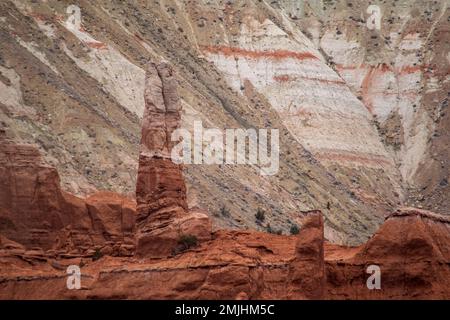 Der Kodachrome Basin State Park in Utah beherbergt fast 70 natürliche Felsspitzen. Stockfoto