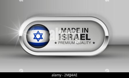Made in Israel Grafik und Label. Element der Wirkung für die Verwendung, die Sie daraus machen möchten. Stock Vektor