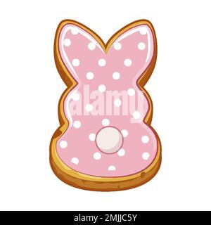 Frohe Ostern mit süßen Häschen, Keksen Stock Vektor