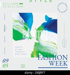 Abstrakter Vorlagen-Vektor, Fashion Week-Anzeige für Social-Media-Beiträge Stock Vektor