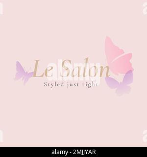 Schmetterling Schönheitssalon Logo Vorlage, rosa kreative Vektor Tier Illustration Stock Vektor
